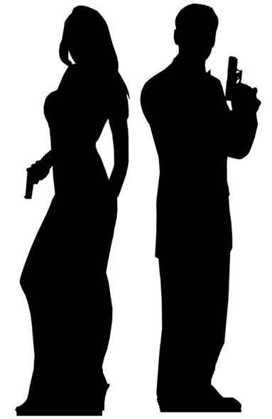 Secret Agent Male & Female Double Pack Cardboard Cutout set
